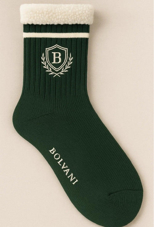 Classic Crew- Olive green/White